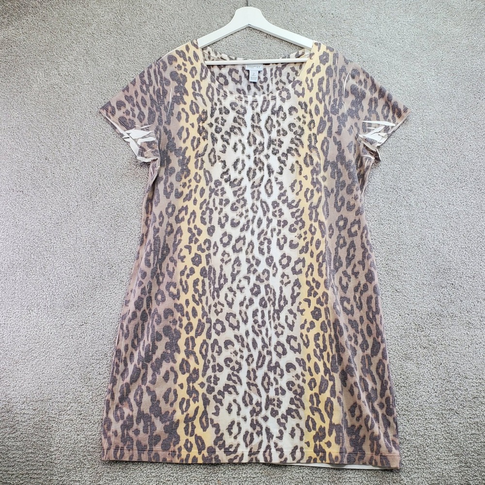 Zenergy by Chicos Leopard Print Tunic Dress‎ Size 2 (Large) Activewear Casual